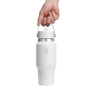 "Wide Straw" water bottle, stainless steel, 710 ml, White - Hydro Flask