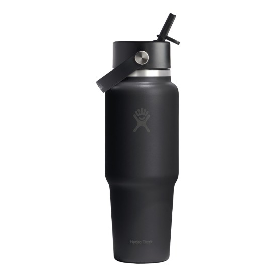 Trinkflasche „Wide Straw“, Edelstahl, 950 ml, Black - Hydro Flask