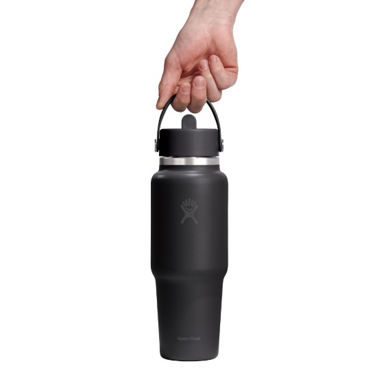 Boca za vodu "Wide Straw", nehrđajući čelik, 950 ml, Black - Hydro Flask