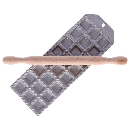 24-komorowa forma do ravioli z wałkiem, 32 x 32 mm - Zokura