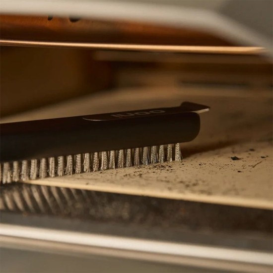 Pizzaoven reinigingsborstel, roestvrij staal, kort handvat - Ooni