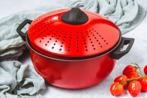 Pentola in acciaio al carbonio per cuocere la pasta 4 l, rossa - di Kitchen Craft