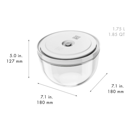 Alt-i-ett vakuumbolle, laget av glass, 18 cm / 1,75 L, "FRESH & SAVE" - Zwilling
