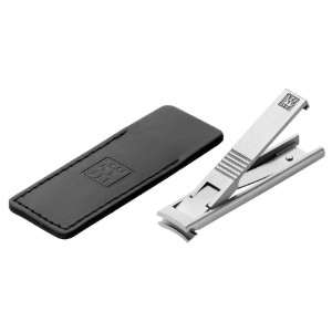 Kompakt negleklipper, rustfritt stål, 59 mm, svart beskyttende læretui - Zwilling PREMIUM