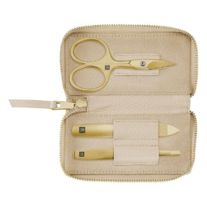 3-delt manikyrsett, rustfritt stål, skinnetui, Crem - Zwilling PREMIUM