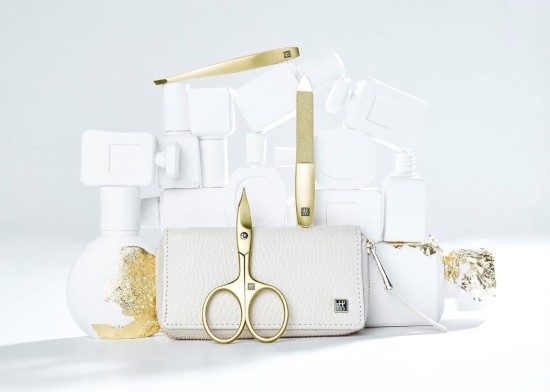 3-delt manikyrsett, rustfritt stål, skinnetui, Crem - Zwilling PREMIUM