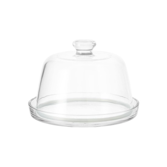 Plateau pour servir les fromages, avec couvercle, 22 cm, en verre - Borgonovo