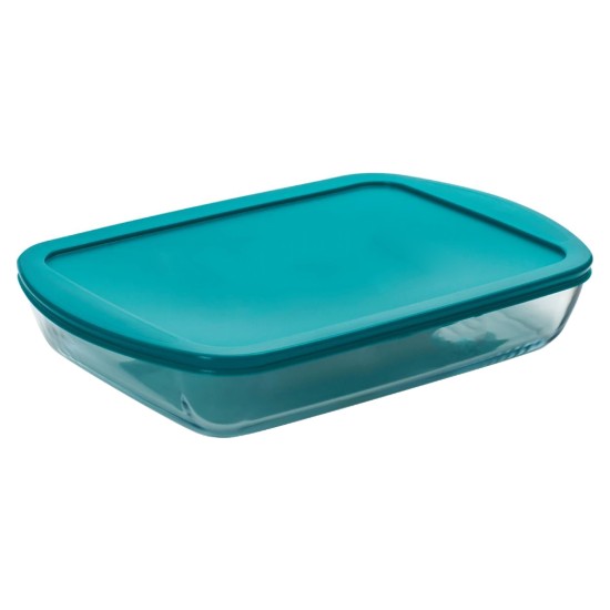 Cazuela rectangular con tapa, de vidrio resistente al calor, 40 x 27 cm / 4,9 L, "Cook&Store", Azul - Pyrex