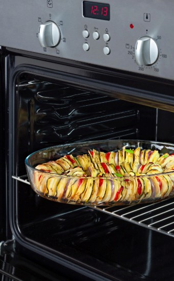 Cazuela ovalada con tapa, de vidrio resistente al calor, 35 x 24 cm / 3,1 L, "Cook&Store", Azul - Pyrex