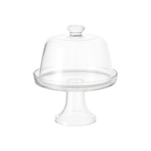 Taldrik juustude serveerimiseks, jala ja kattega, 22 cm, klaasist - Borgonovo