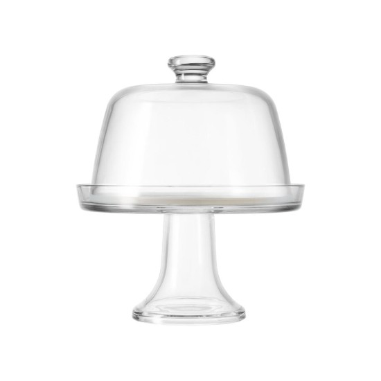 Tál sajtok kiszolgálására, lábbal és fedéllel, 22 cm, üvegből - Borgonovo