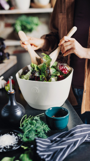 Salad bowl, ceramic, 19 cm/2.3 L, Clay - Emile Henry
