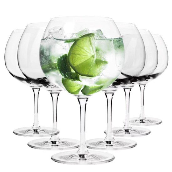 Set of 6 gin glasses, crystalline glass, 790 ml, "DIVINE" - Krosno
