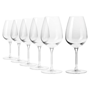Set of 6 white wine glasses, made from crystalline glass, 530 ml, "DIVINE" - Krosno