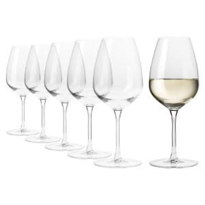 Set of 6 white wine glasses, made from crystalline glass, 530 ml, "DIVINE" - Krosno