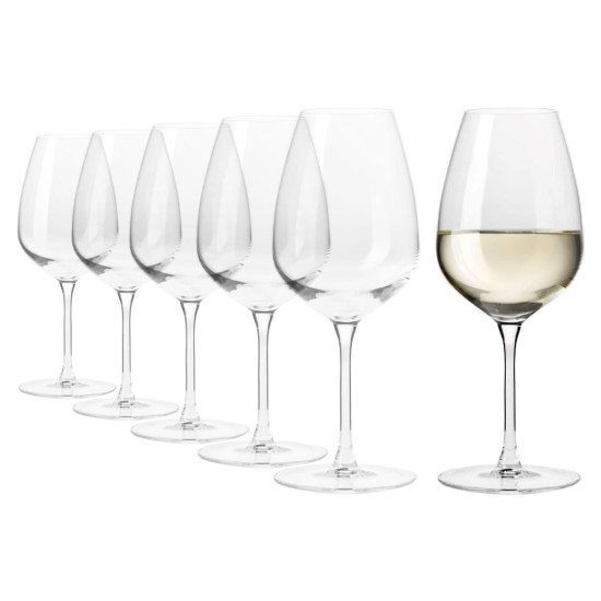 Set of 6 white wine glasses, made from crystalline glass, 530 ml, "DIVINE" - Krosno