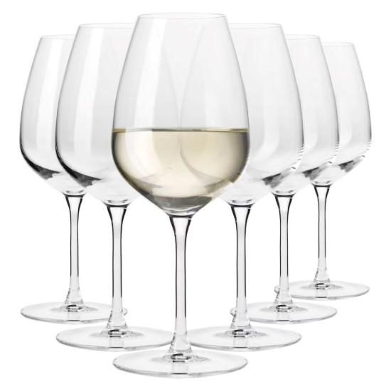 Set of 6 white wine glasses, made from crystalline glass, 530 ml, "DIVINE" - Krosno