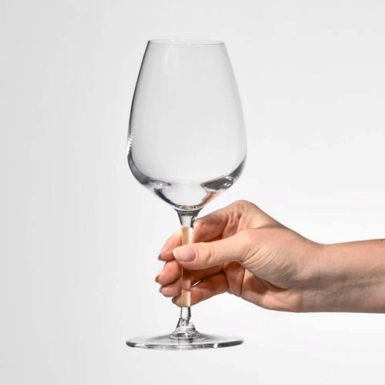 Set of 6 white wine glasses, made from crystalline glass, 530 ml, "DIVINE" - Krosno