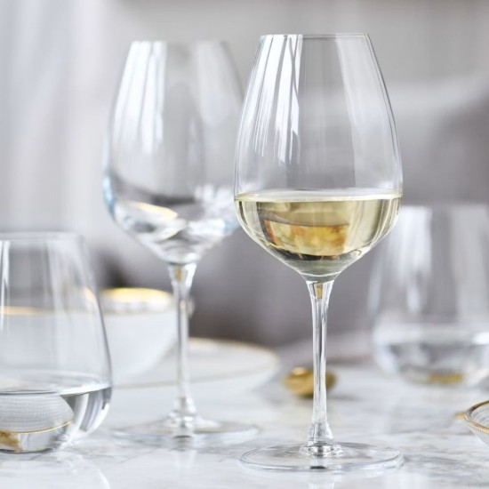 Set of 6 white wine glasses, made from crystalline glass, 530 ml, "DIVINE" - Krosno