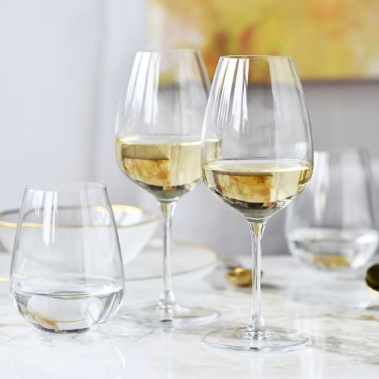 Set of 6 white wine glasses, made from crystalline glass, 530 ml, "DIVINE" - Krosno