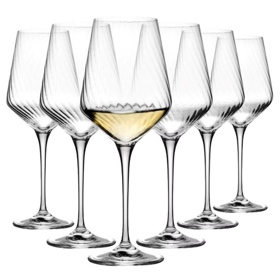 Set of 6 white wine glasses, crystalline glass, 450 ml, "Avant-Garde Lumi" - Krosno