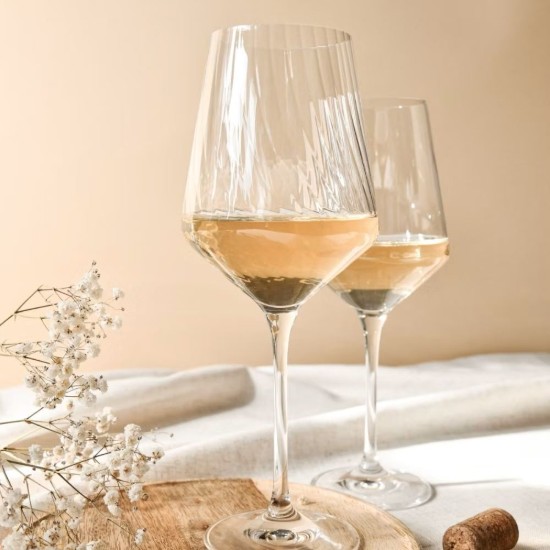 Set of 6 white wine glasses, crystalline glass, 450 ml, "Avant-Garde Lumi" - Krosno