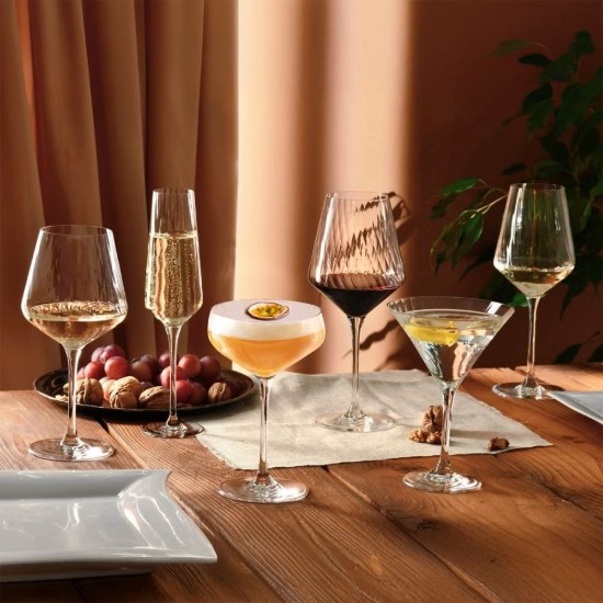 Set of 6 white wine glasses, crystalline glass, 450 ml, "Avant-Garde Lumi" - Krosno
