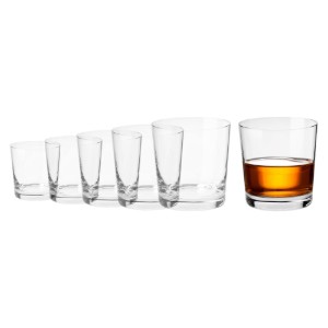 Set of 6 whiskey glasses, made from glass, 430 ml, "DIVINE" - Krosno