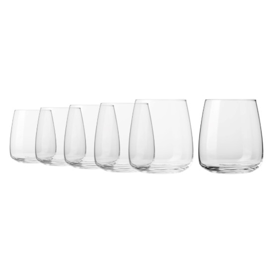 Set of 6 drinking glasses, made from glass, 470 ml, "Modern" - Krosno