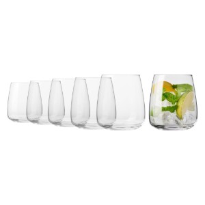 Set of 6 drinking glasses, made from glass, 470 ml, "Modern" - Krosno