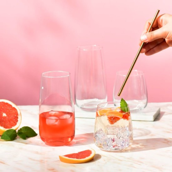 Set of 6 drinking glasses, made from glass, 470 ml, "Modern" - Krosno