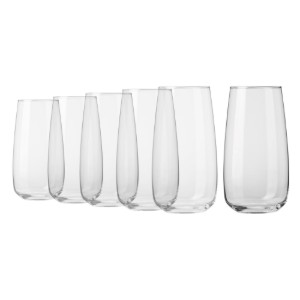Set of 6 tall drinking glasses, made from glass, 700 ml, "Modern" - Krosno