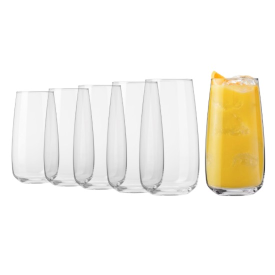 Set of 6 tall drinking glasses, made from glass, 700 ml, "Modern" - Krosno