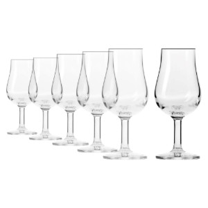 Set of 6 glasses for whisky tasting, made from crystalline glass, 110 ml, "Pure" - Krosno