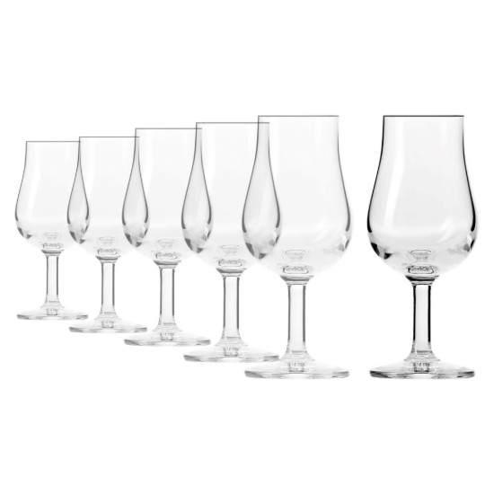 Set of 6 glasses for whisky tasting, made from crystalline glass, 110 ml, "Pure" - Krosno