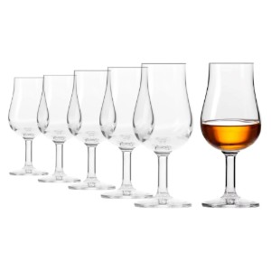 Set of 6 glasses for whisky tasting, made from crystalline glass, 110 ml, "Pure" - Krosno