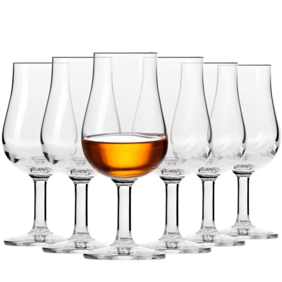 Set of 6 glasses for whisky tasting, made from crystalline glass, 110 ml, "Pure" - Krosno