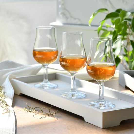Set of 6 glasses for whisky tasting, made from crystalline glass, 110 ml, "Pure" - Krosno