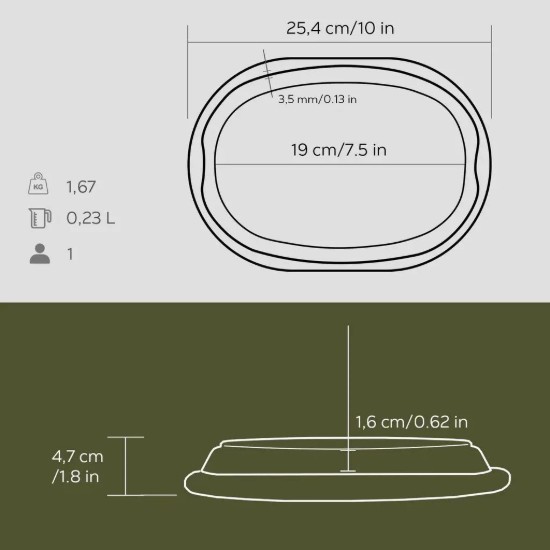 Liatinová varná doska s dreveným servírovacím podnosom, 12,5 x 19 cm - LAVA
