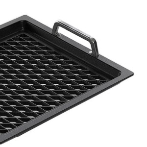 Grillschale mit Griffen, Aluminium, 35,5 x 32,5 cm, GN 2/3 - AMT Gastroguss