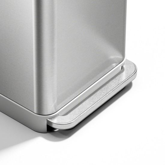 Pedal trash can, 45 L, stainless steel - simplehuman