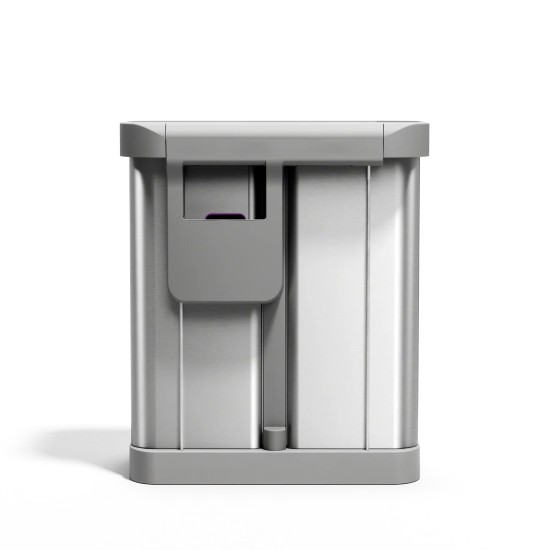 Pedal trash can, dual-compartmented, 58 L, stainless steel, Brushed - simplehuman