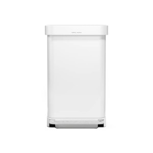 Pattumiera a pedale, rettangolare, 45 L, Bianco - simplehuman