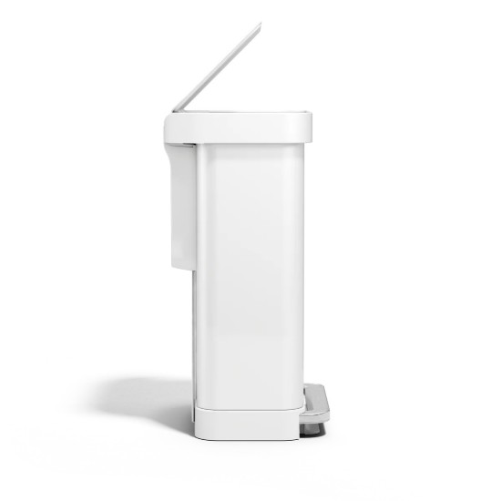 Pedal trash can, rectangular, 45 L, White - simplehuman