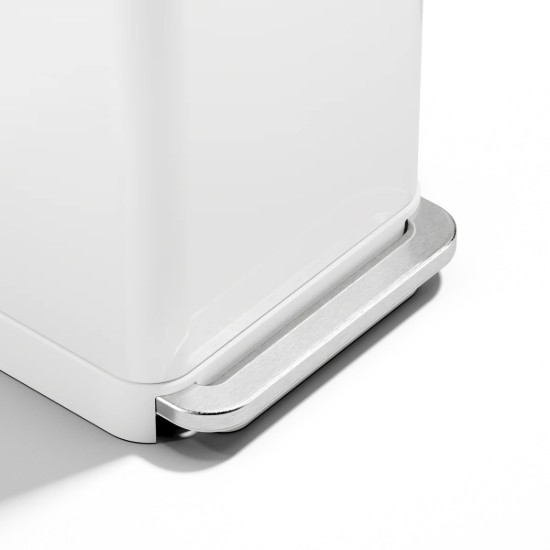 Pedal trash can, rectangular, 45 L, White - simplehuman