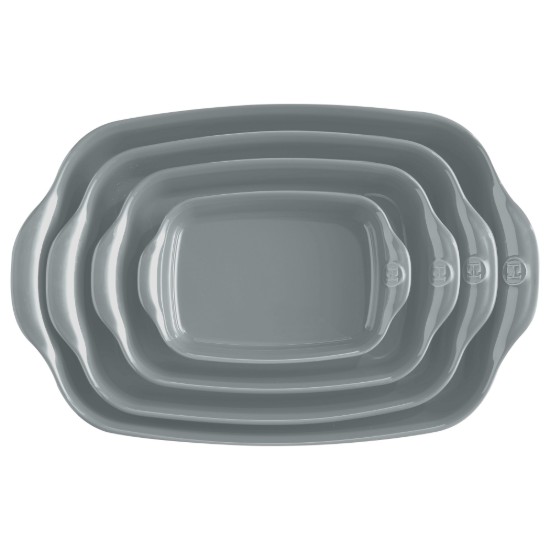 Rectangular oven dish, ceramics, 30x19cm/1.55L, Pearl - Emile Henry