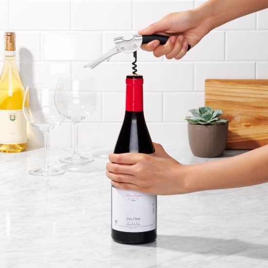 Sacacorchos multiusos, acero inoxidable, 19,1 cm, "SteeL", negro - OXO