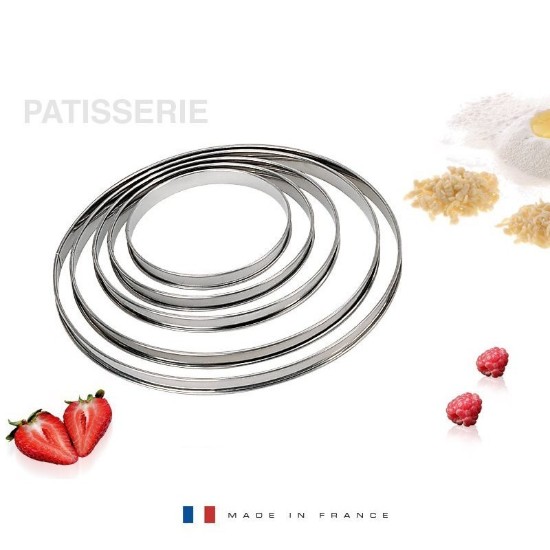 Tart mold, 8 cm, stainless steel - "de Buyer" brand