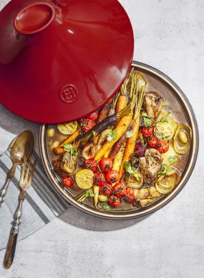 Tajine, keramiek, 33,5 cm / 4,2 L, Burgundy, "Delight" - Emile Henry