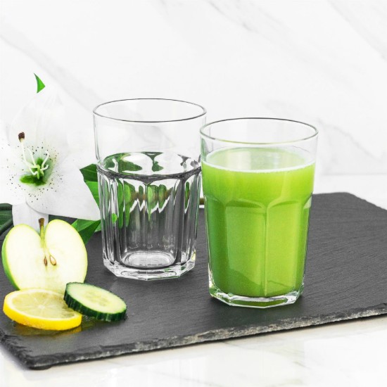 Set aus 6 Trinkgläsern aus Glas, 365 ml, Soft Drinks, "Aras" - Viejo Valle